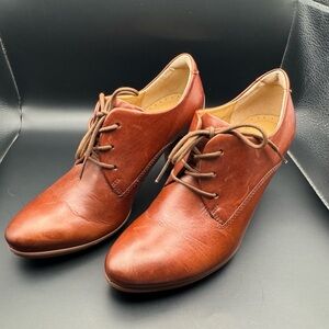ECCO Sculptured 75 Tie dress pumps in rust leather Size 7